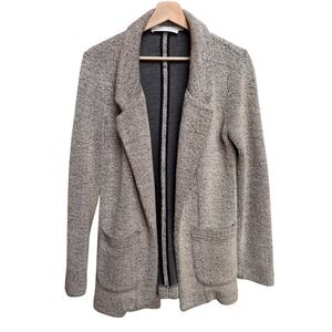ASTR The Label Women's Textured Knit Cotton Blazer Jacket S Neutral Minimalist